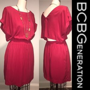 BCBGENERATION Ruby Red Open Back Dress ▪️sz Med
